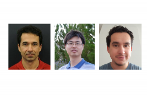 Three head shots of ICDS co-hire are evenly spaced on a white background.